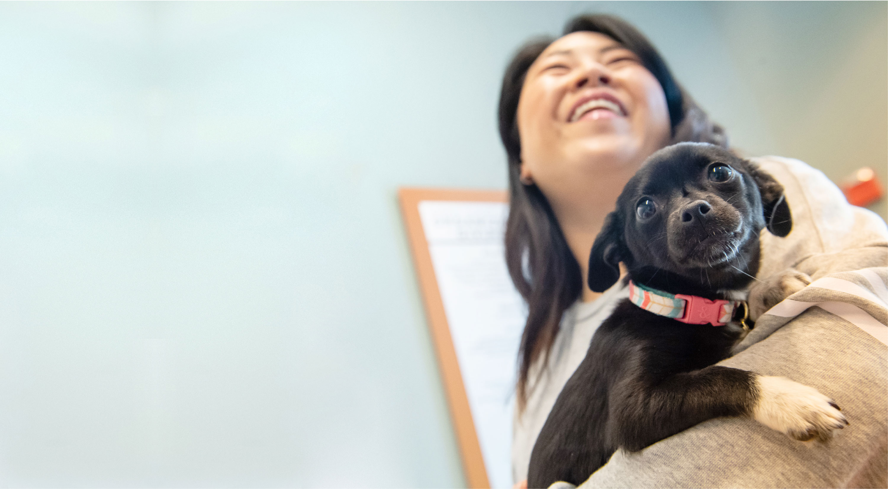 A woman with puppy